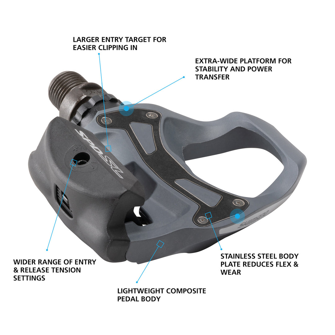 Shimano Pédales PDM505L SPD - Pédales VTT Clipless - Design Compact Et Léger