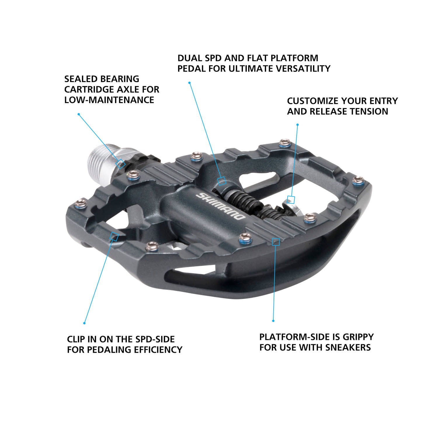 shimano dual pedale Shimano PD-EH500 SPD Pedals