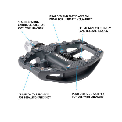 Shimano PD-EH500 Dual Platform SPD Pedals | Explorer | Ride Shimano